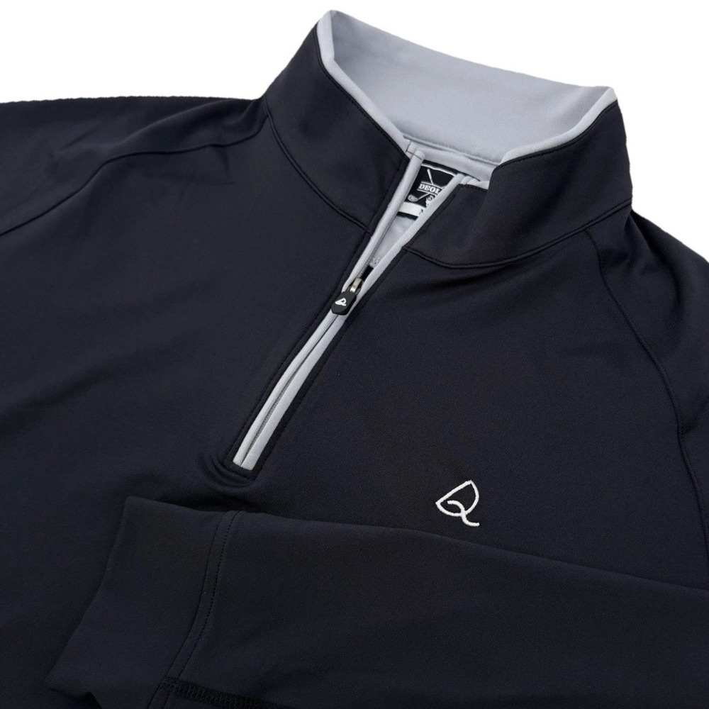 Deolax Pullover Mens M Black 1/4 Zip Long Sleeve Golf Activewear Performance